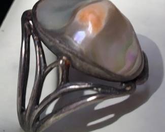 Blister Pearl Sterling Ring