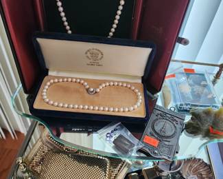 Beautiful strands of cultured Pearls from Japan. Whiting and Davis