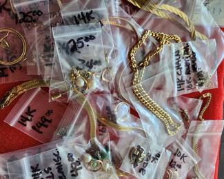Case of gold jewelry