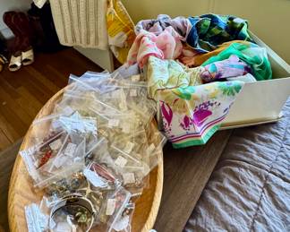 Costume jewelry, scarves, bedding...