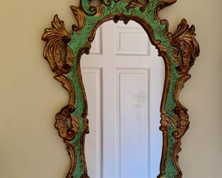 Vintage Italian wood carved mirror