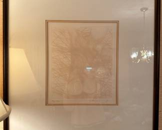 1980's Guillaume Azoulay Arnaud Signed Sepia Color Etching on Paper - signed and numbered