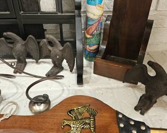 Fireplace Bellows / Cast Iron Eagles / Coca-Cola bottle opener