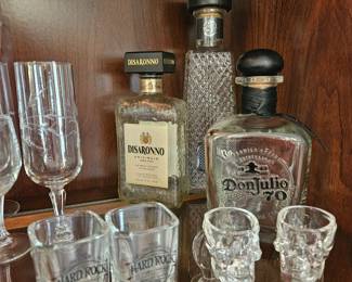 Empty collector liquor bottles