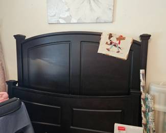 Bassett Queen Bed with rails (espresso)