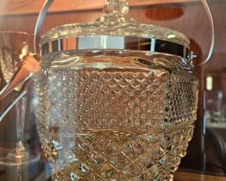 Crystal Ice Bucket with tongs