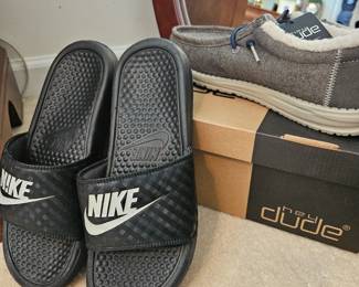 Nike Slides and Hey Dude