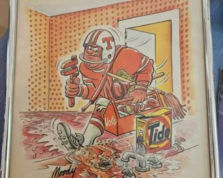 Vintage Tennessee -vs- Alabama ad, framed