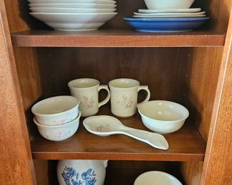 Pfaltzgraff "tea rose" and "yorktown blue"