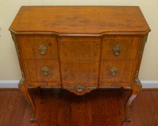 (Same as previous image) Burled Ormulu Cabinet Chest x 33 wide x 15 deep x 34 tall x 34 wide at the knees