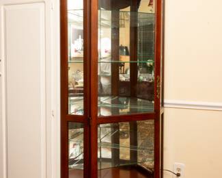 (Same item as previous photo) China Cabinet in kitchen by Philip Reinisch Company
78 tall x 35 wide corner to corner x 24.5 each side from corner