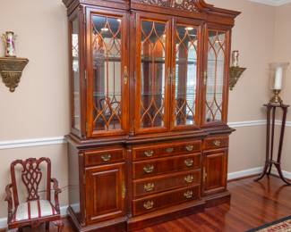 Dining room CHINA CABINET Dimensions: 86 1/4 tall x 64 wide x 18 1/2 deep x Top 16 deep