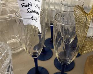 #111	Set of 8 Cobalt Blue Stemmed Wine Glasses 	 $25.00 			
