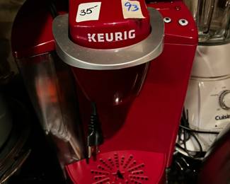 #93	red Keurig coffee maker 	 $35.00 			
