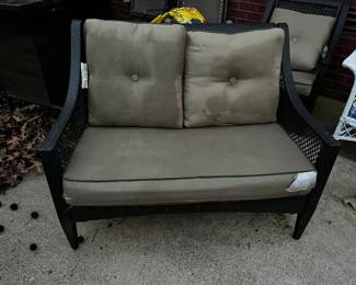 #313	Patio	Plastic wicker loveseat w cushion 48	 $75.00 			
