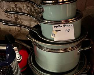 #92	Martha stewert 10 piece green pots	 $40.00 			
