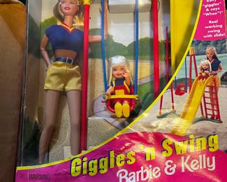 #252	barbie giggles and swing barbie and Kelly 	 $30.00 			
