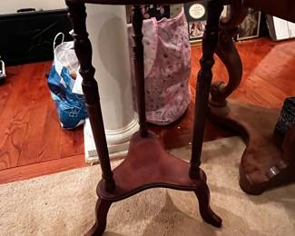 #9	round marble top side table with 3 feet 14x28	 $40.00 			
