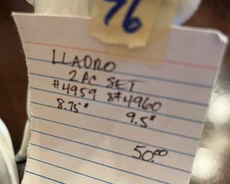 #76	Lladro 2 pc set #4959  8.75" & #4960 9.5"	 $50.00 			
