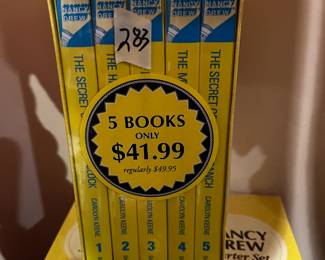 #283	set of 5 Nancy Drew books set 	 $20.00 			
#284	set of 5 Nancy Drew books set 	 $20.00 			
#285	set of  5 nancy drew books set	 $20.00 			
