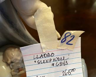 #82	Lladro "Sleep well #6483 - No Box   265	 $265.00 			
