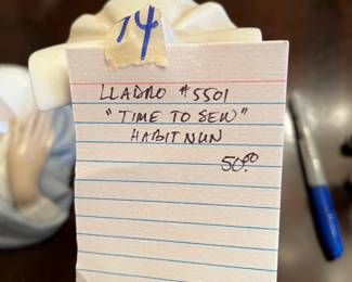 #74	Lladro #5501 "Time to Sew" Habit Nun	 $50.00 			
