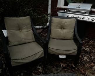 #314	Patio	plastic wicker armchairs w cushion (3)	 $120.00 			
