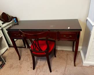 #43	Rway furniture desk with 3 drawers and protective glass /chair Asis chip 48x18x30	 $75.00 			
