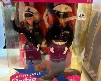 #278	Marine corps barbie and ken blonde barbie 	 $30.00 			
