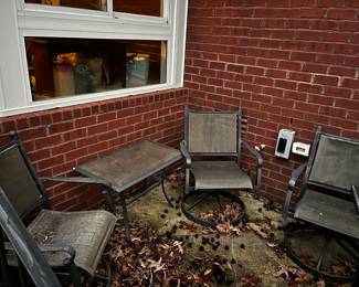 #311	Patio	4 bouncy chairs	 $100.00 			
#312	Patio	patio coffee table	 $25.00 			
