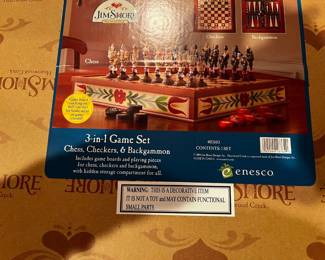 #280	Jim Shore 3 in 1 game set chess, checkers, and backgammon	 $100.00 			
