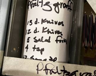 #102	Pfaltsgraff 51 piece flat ware	 $30.00 			
