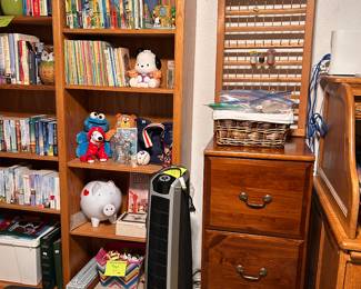 wood file cabinet, sewing thread holder