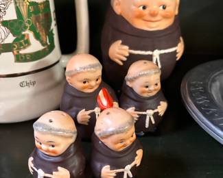 Goebels monk mug, salt and peppers