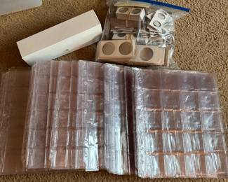 coin collectors sleeves, plastic and cardboard