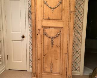 French carved pine wardrobe