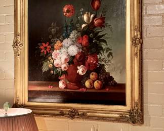 Jeannine Albert floral still like oil on canvas