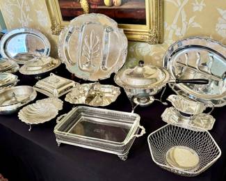 Silver plated service pieces