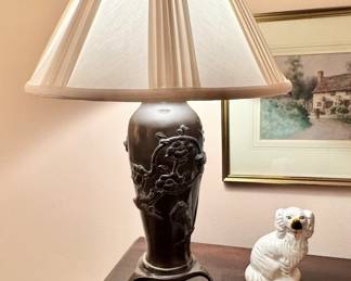 Asian bronze lamp