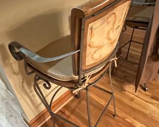 Bar stools, matching table and chairs and kitchen island 