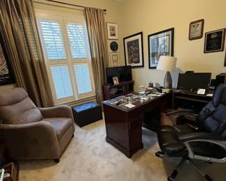 Office contents, books, artwork, framed prints 