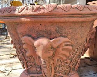Pair of Large Elephant Planters
