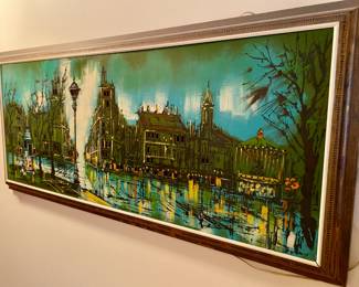 1960s Original Carlo of Hollywood European Cityscape w/ Lighting Effects