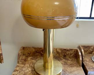 Matching 1970s Space Age Night Stand Orb Lamps