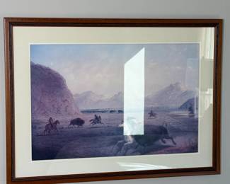 Alfred Jacob Miller Buffalo Hunt Framed Print