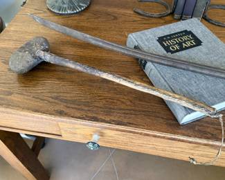Native American Stone War Club Tomahawk Axe