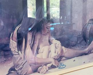 Signed Guy Manning Framed Print Native American