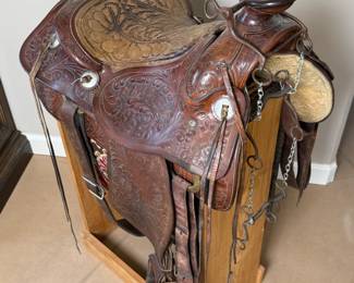 1952 Roy D Barnes Western Saddle R.M.Q.H.A. Custom Tooled
