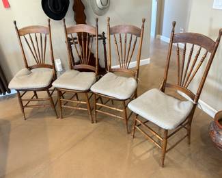 Set of 4 Antique Spindle Back Chairs
