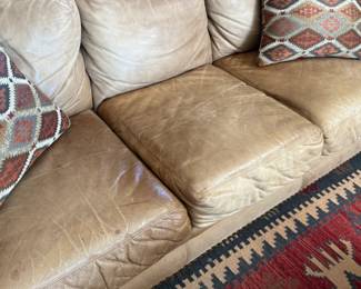 Leather Naillhead Loveseat